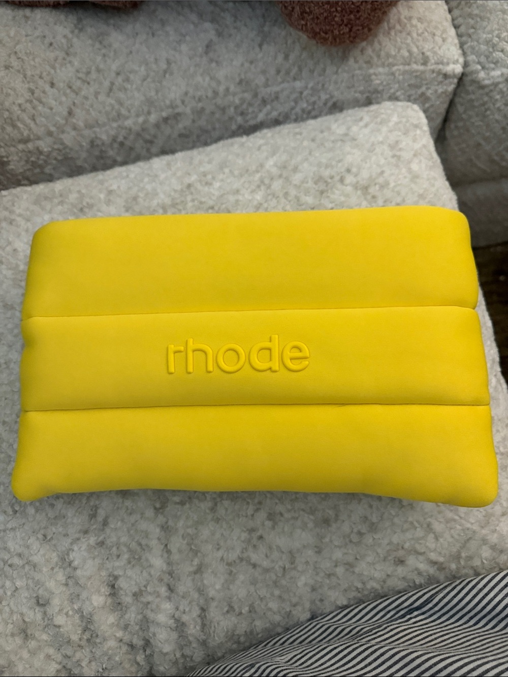 RHODE Bright Yellow Quilted Phone Case Pouch